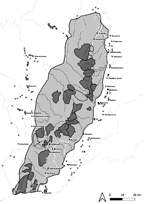 Carte des zones d'enquêtes